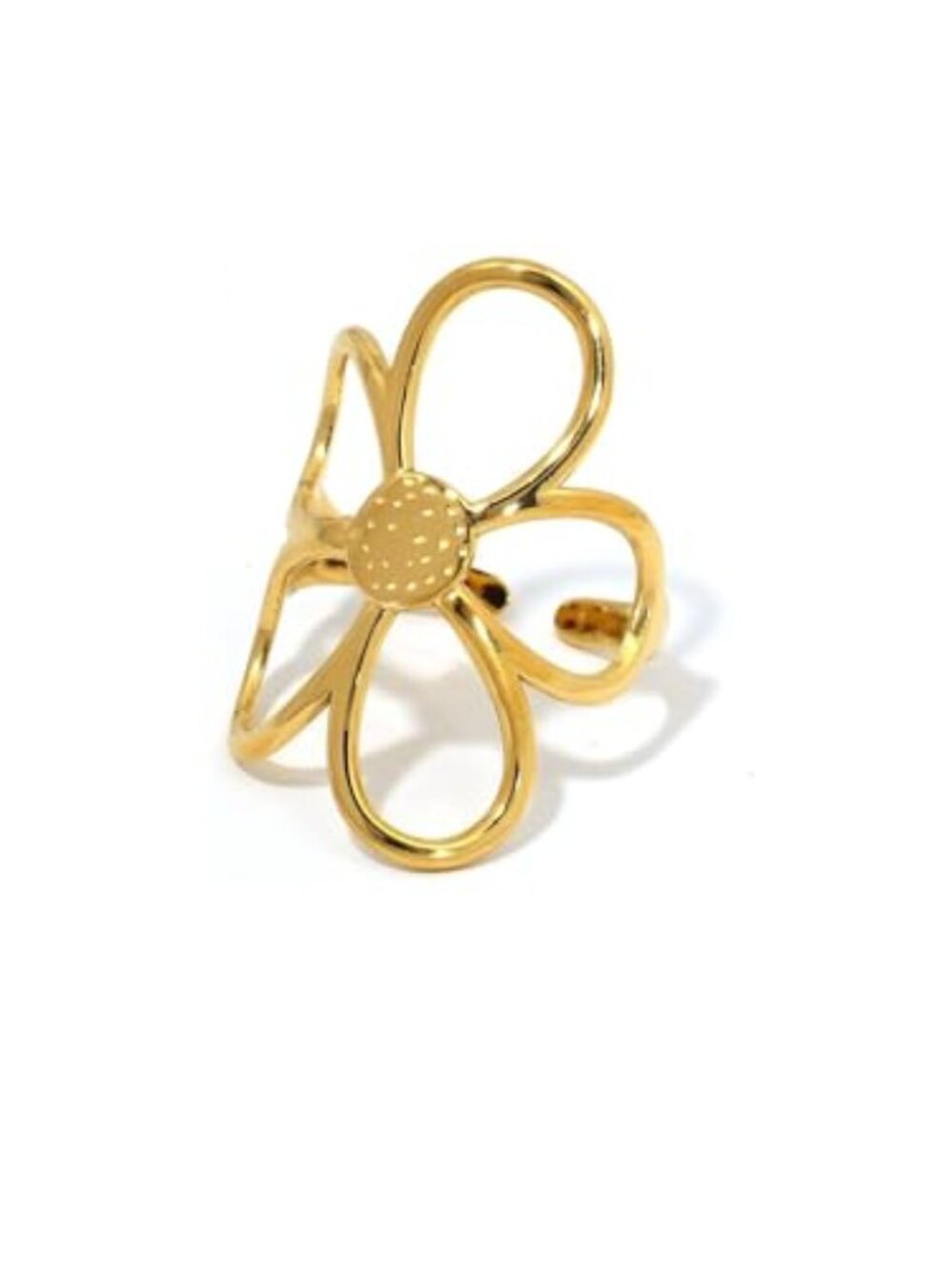 New - Chunky Thumb Rings For Women, Minimalist Big Hollow Flower Curve Geometry